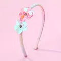 Pink glitter flower headband for kids with sparkling sequins and small rhinestones - Pink Flower