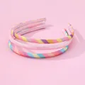 Lot de 3 serre-têtes pailletés pour filles avec rayures arc-en-ciel et couleurs bonbons - Combinaison Arc-en-ciel Et Rose