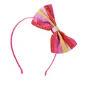 Colorful glitter sequin bow headband for girls featuring a non-slip design on white background - Multicolor Bow