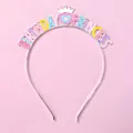 Détail du serre-tête Birthday Princess argenté avec couronne colorée et motifs de cœur - Serre-tête Couronne Argenté / Argenté
