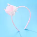 Serre-tête couronne rose élégant pour filles avec dentelle, nœud satin et perles - Couronne Rose