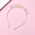 Cerchietto colorato BIRTHDAY GIRL in smalto e metallo argentato per feste di bambine - Argento