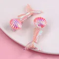 Barrettes queue de sirène lumineuses avec paillettes et perles en rose irisé magique - Rose Lumineux