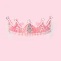 Close-up of pink sequin birthday headband with silver number 6 and pearl details - Number 6 Style / Pink