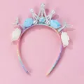 Detail of sparkling mermaid crown headband with glitter fish tails and foam roses - Blue Flower Crown Headband