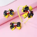Detail von Schul-Haarschmuck mit Lineal-Band und Happy Teacher's Day Apfel-Dekor - Gelber Lineal-Stil