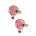 Detail of glitter hot air balloon hair clips for kids with colorful sequins and duckbill grip - Hot Air Balloon