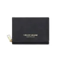 Portefeuille femme minimaliste en velours noir avec texte doré Forever Sunshine - Noir