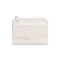Off-white envelope wallet with silver zipper and Forever Sunshine logo detail - White