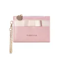 Pink PU leather card holder with cute bow decoration and Classic Star gold lettering - Light Pink