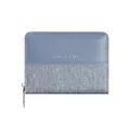 Portafoglio corto bicolore blu con stampa Classic Star e chiusura a zip argento - Blu Pallido