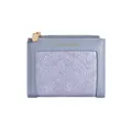 Portafoglio corto intrecciato da donna blu lavanda con cerniera dorata - Blu Grigio