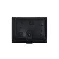 Portafoglio da donna in pelle nera con orsetto e cuori goffrati stile minimalista - Nero