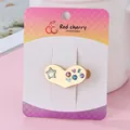 Golden heart hair clip with colorful LOVE enamel lettering and sparkling rhinestones - Matte Gold Heart LOVE
