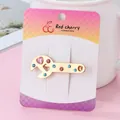 Creative wrench hair clip in gold finish with pink heart rhinestone and blue accents - Dull Gold Wrench Hch249-2