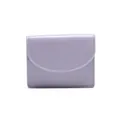 Cartera corta minimalista para mujer en cuero liso color lila suave y elegante - Púrpura Taro