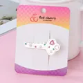 Pasador de pelo llave plateada con diamantes corazón rosa y perlas en tarjeta - Llave Plata Mate Hch251-1