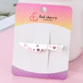 Creative chef knife shaped hair clip with pink rhinestones and floral alloy patterns - Matte Silver Fruit Knife