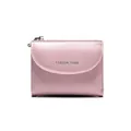 Piccolo portafoglio rosa minimalista da donna con logo classico a stella argento - Rosa