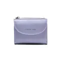 Mini portafoglio viola lavanda in pelle con logo CLASSIC STAR e zip in metallo - Viola