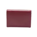 Portafoglio corto in pelle bordeaux con trama litchi e slot per più carte - Rosso