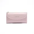 Portafoglio lungo da donna in pelle PU rosa con patta curva e logo Classic Star - Rosa