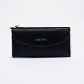 Portafoglio donna Classic Star nero con patta curva e chiusura con cerniera - Nero
