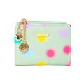 Portafoglio corto verde menta in pelle PU con pois colorati e ciondolo cuore dorato - verde chiaro