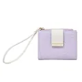 Portafoglio corto Classic Star lavanda e bianco con goffratura floreale e cinturino - Viola