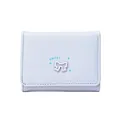 Women's light blue short wallet with sweet bow detail and multiple card slots - Blue