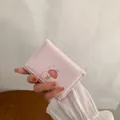 Portafoglio corto rosa in pelle PU con stampa orsetto e toppa con ombrello - Rosa Chiaro