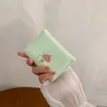 Piccolo portafoglio donna verde menta con simpatica stampa di orsetto e chiusura tri-fold - verde chiaro