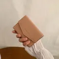 Petit portefeuille enveloppe Classic Star en similicuir abricot au style minimaliste - Rose