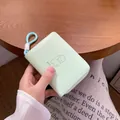 Mint green PU leather wallet with cartoon puppy embossed pattern and hand strap - Light Green