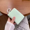 Piccolo portafoglio donna verde menta in pelle PU con tre gatti carini e cinturino da polso - verde chiaro