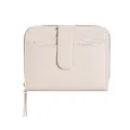 Damen PU-Leder Geldbörse in Beige mit Litchi-Struktur und Kartenfächern - Weiß