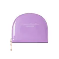Portamonete a semicerchio in pelle verniciata viola con scritta Forever Sunshine argento - Viola Chiaro