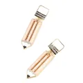 Pink pencil dangle earrings with gold alloy frame and sparkling rhinestone crystals - Pink