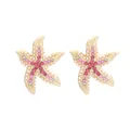 Orecchini a stella marina con cristalli rosa e perle in finitura oro - Colore Misto B (Perla Rosa Base Oro)