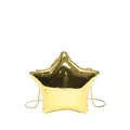 Modische goldene sternförmige Abendtasche aus Acryl mit Spiegeleffekt und Kette - Gold