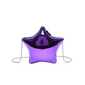 Sac bandoulière en forme d'étoile violette métallisée miroir avec chaîne argentée - Violet
