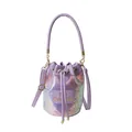Sac seau à paillettes violettes avec cordon de serrage et détail lettres dorées - Violet