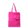 Rose pink canvas tote bag with monster eye embroidery and matching small zipper pouch - Rose Red