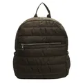 Olivgrüner gesteppter Rucksack mit horizontalen Nähten und leichtem Nylongewebe-Design - Grün