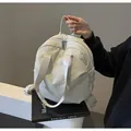 Mochila de viaje gris claro de gran capacidad con cremallera doble y bolsillos laterales - Blanco Roto