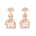 Dangle earrings featuring tequila bottle design with inlaid pearls and crystals - Pearl Style