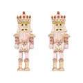 Orecchini a clip schiaccianoci con smalto rosa e strass scintillanti stile esagerato - Schiaccianoci Rosa / Rosa Oro