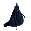 Borsa sportiva blu scuro con lacci elastici e tracolla regolabile in nylon - Blu