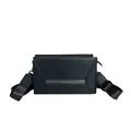 Minimalistische schwarze geometrische Box-Tasche für Damen und Herren mit Nylonband - Schwarz