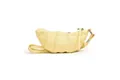 Pale yellow croissant-style crossbody bag in soft leather with quilted details - Yellow